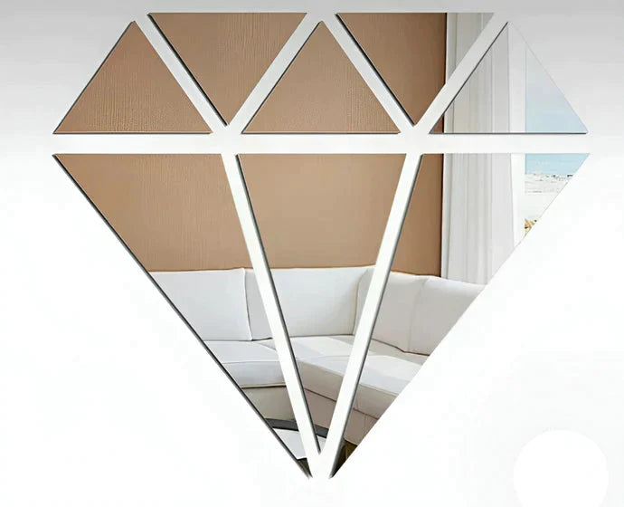 Diamond Shaped Acrylic Mirror Wall Stickers HOME DECORE STICKER JUST LIKE MIRROR ON THE WALL Aram ka bazar