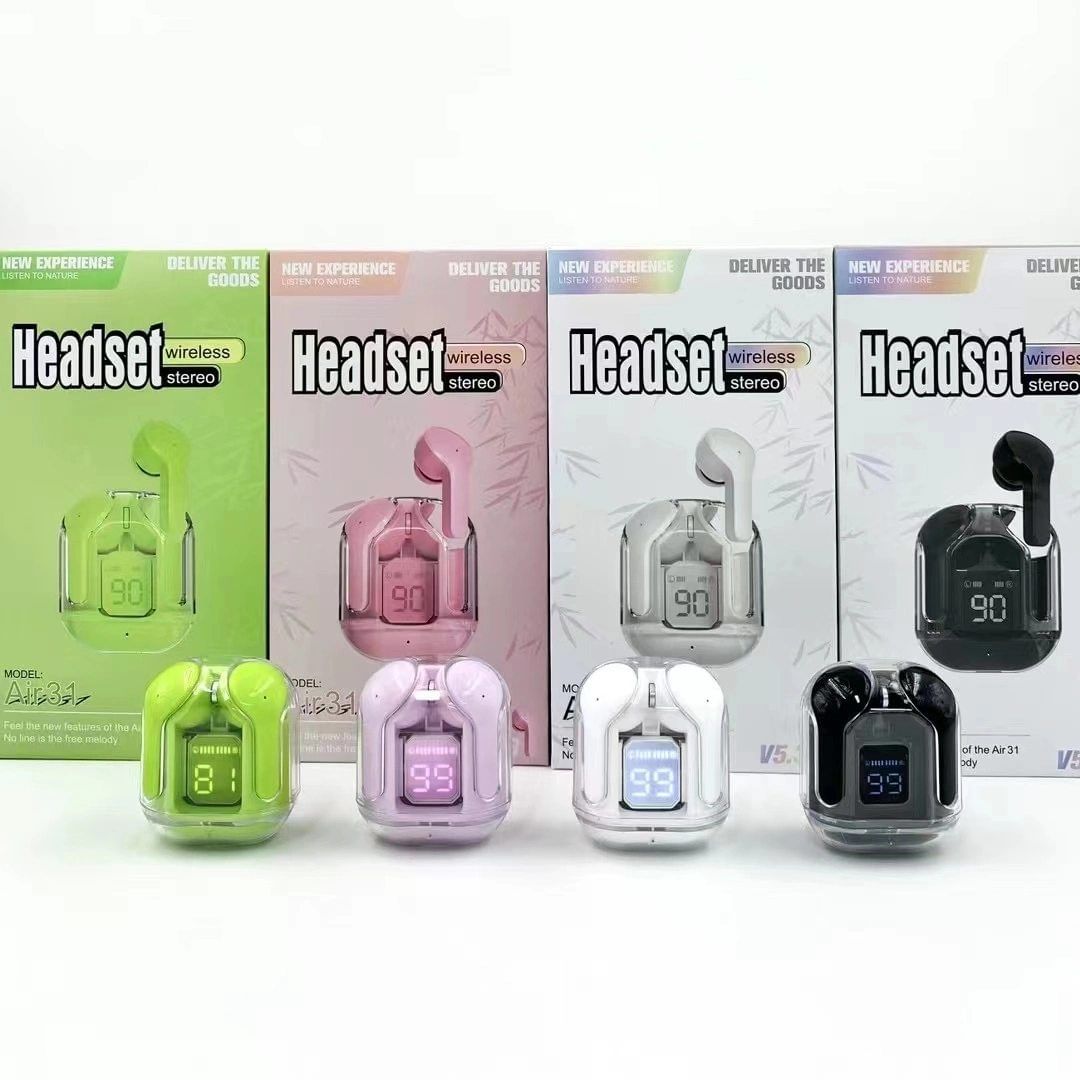 Air 31 Transparent Wireless Stereo Earbuds ( Random Colour )