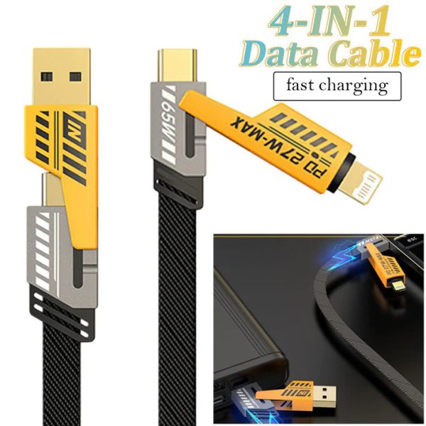 4-in-1 Multi Usb Charging Cable to Usb-c To Usb-c, Usb-c To Lightning, Usb-a To Usb-c