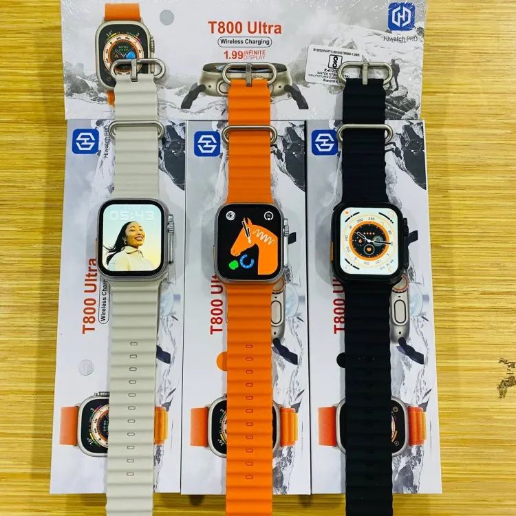 T800 Ultra Smart Watch  5.0 Best Battery Timing LCD 1.99" Strap: Ocean Strap Charging Mode